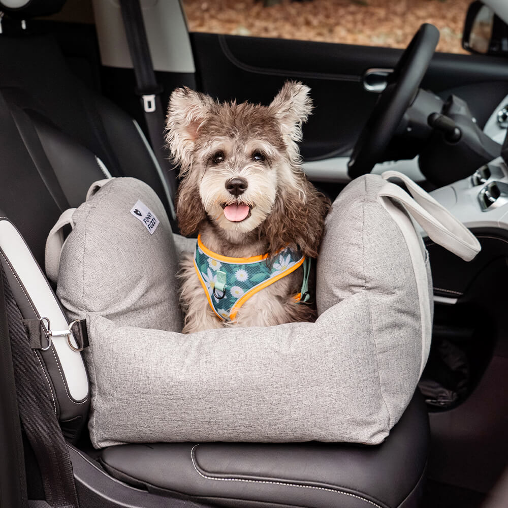 Cama de assento de carro para cachorro e cachorrinho de segurança para viagens - Primeira classe