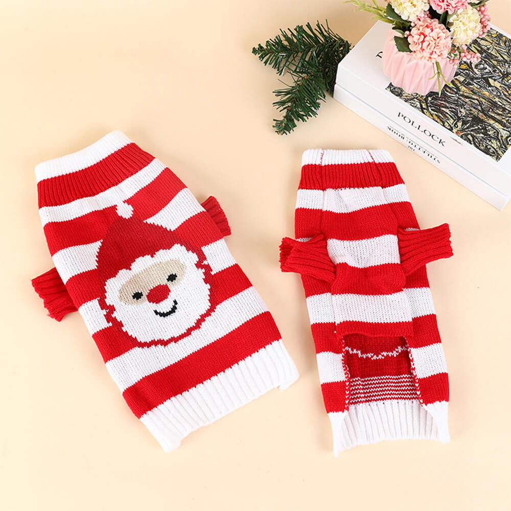 Weihnachtlich dicker, warmer Rollkragen-Hundepullover, passende Socken für Haustier und Besitzer