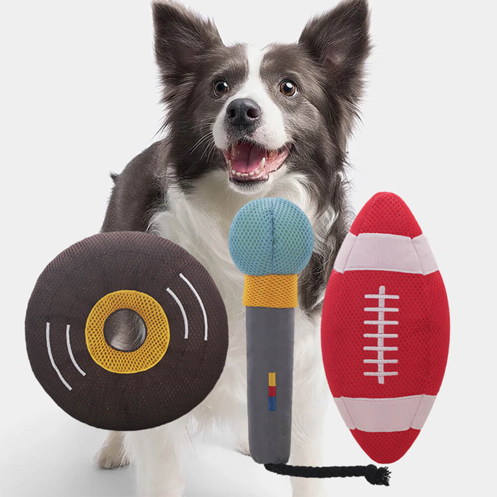 Microphone Plush Durable Squeaky Training Interactive Dog Toy