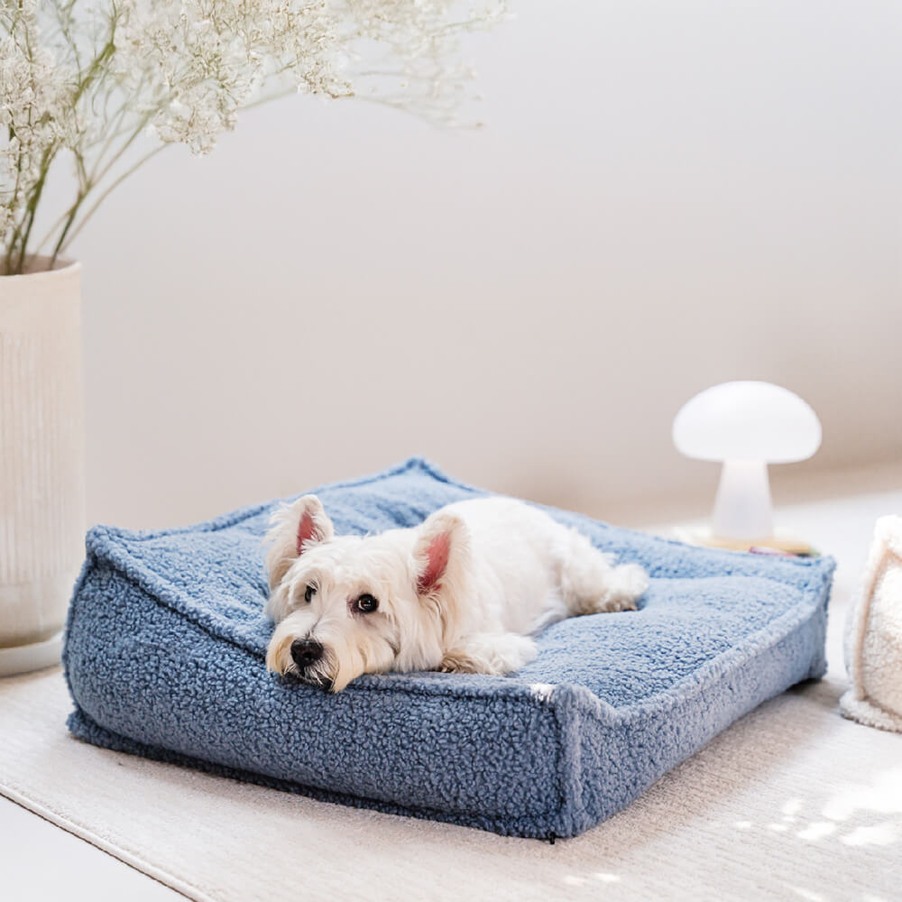 Curved Support Teddy Fabric Waterproof Dog & Cat Bed