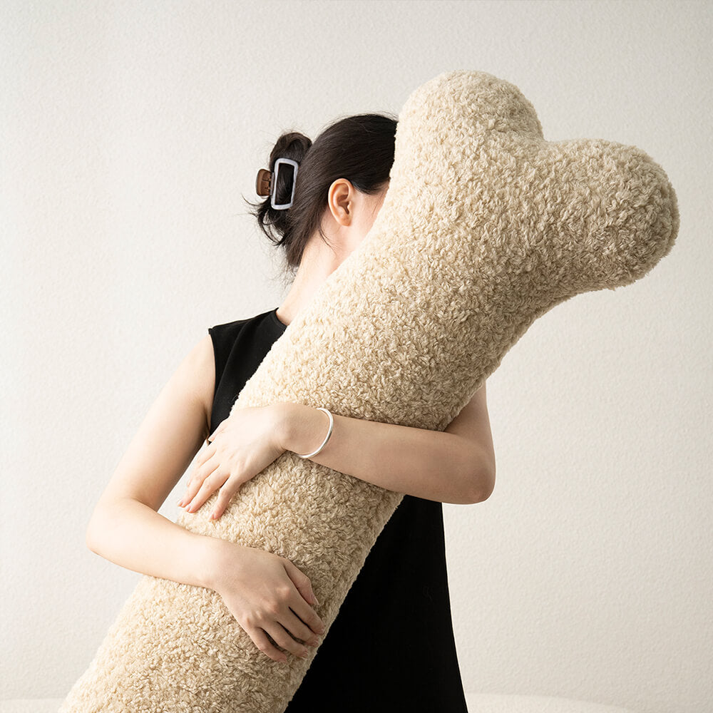 Plush Bone-Shaped Sofa Pillow Soft Cozy Decorative Cushion