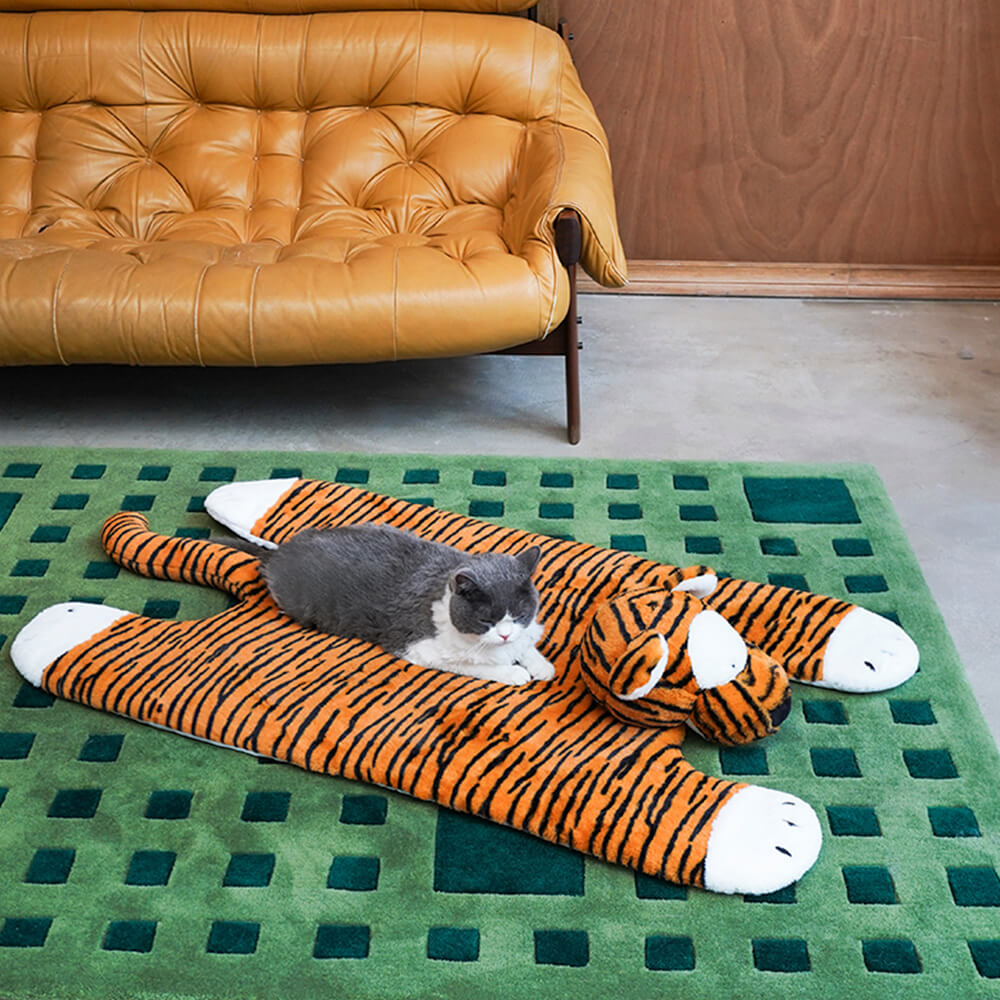 Tiger Stripe Shaped Warm Sleeping Dog & Cat Mat