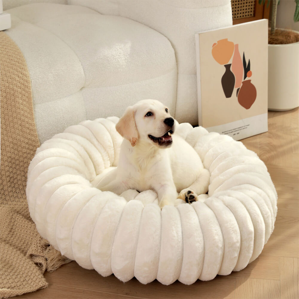 Lit rond en peluche ultra doux pour chien et chat