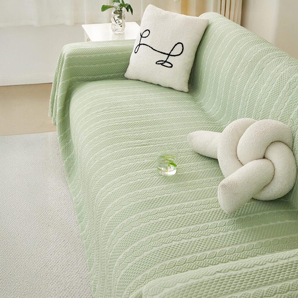 Wheat Pattern Textured Cooling Ice Silk Anti-Slip Couch Cover