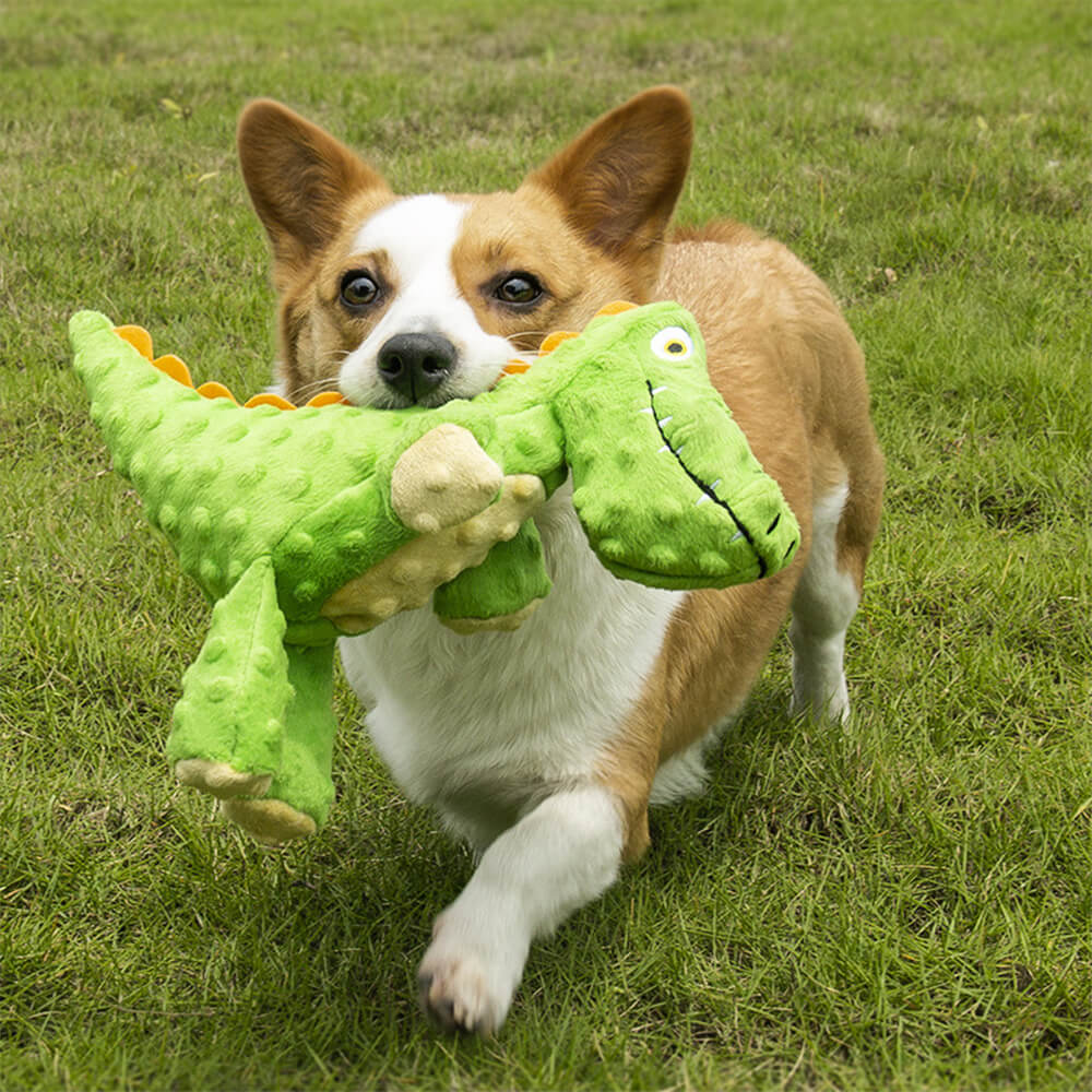 Durable Bite-Resistant Alligator Dog Toy with Built-In Squeaker