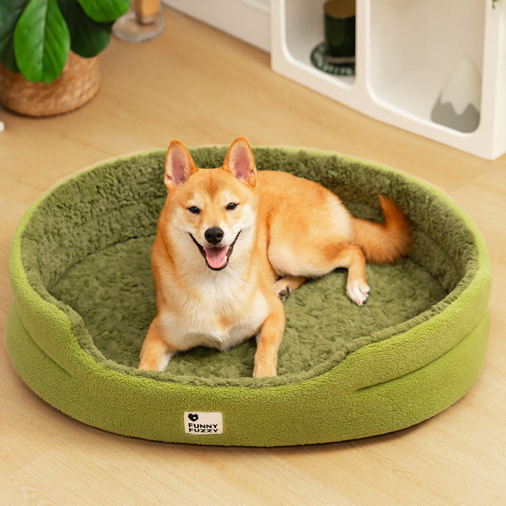 Cama para perros multifunción Comfort Fluffy Fleece Moss 2 en 1