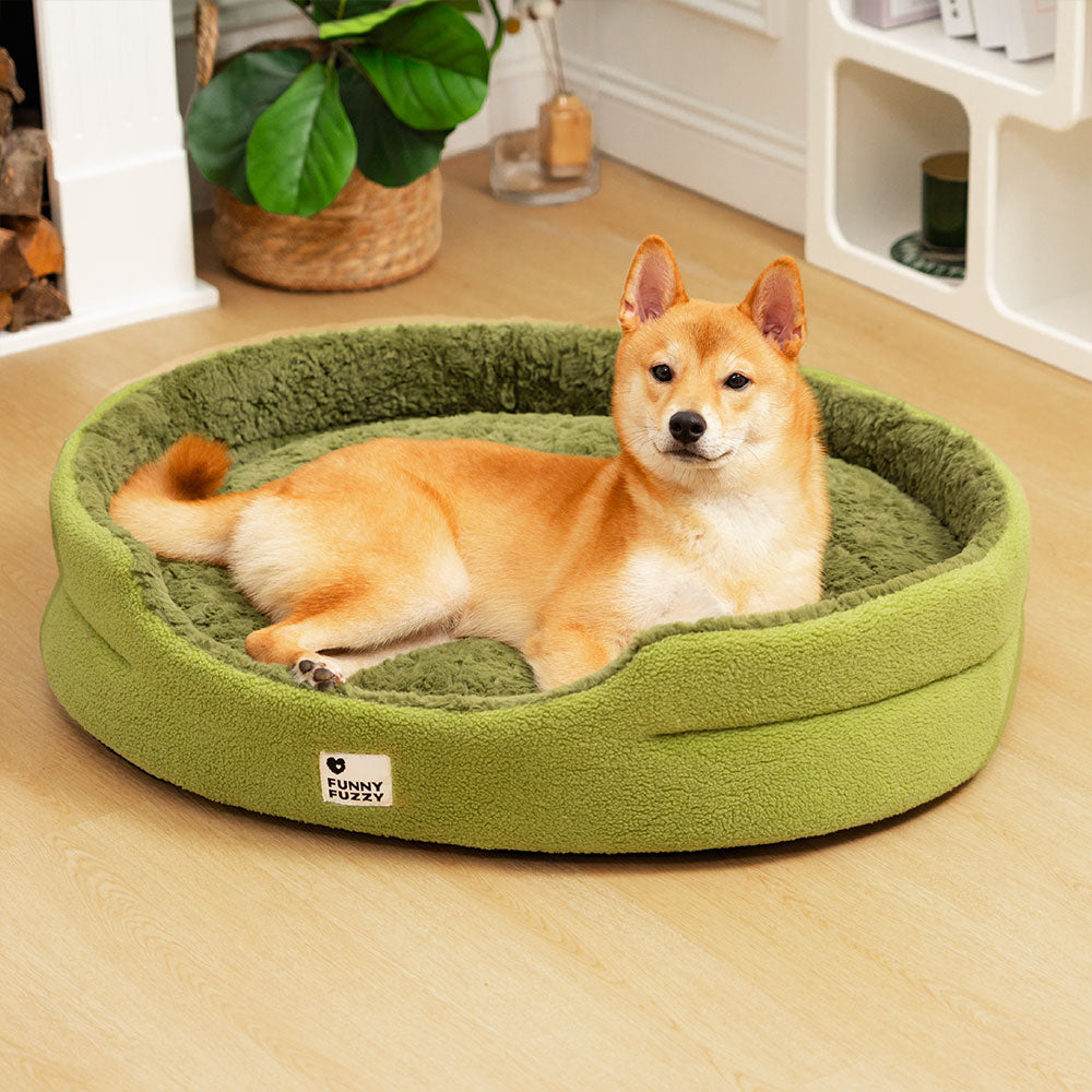 Cama para perros multifunción Comfort Fluffy Fleece Moss 2 en 1