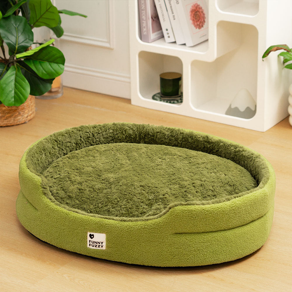 Lit pour chien confort multifonction 2 en 1 Fluffy Fleece Moss