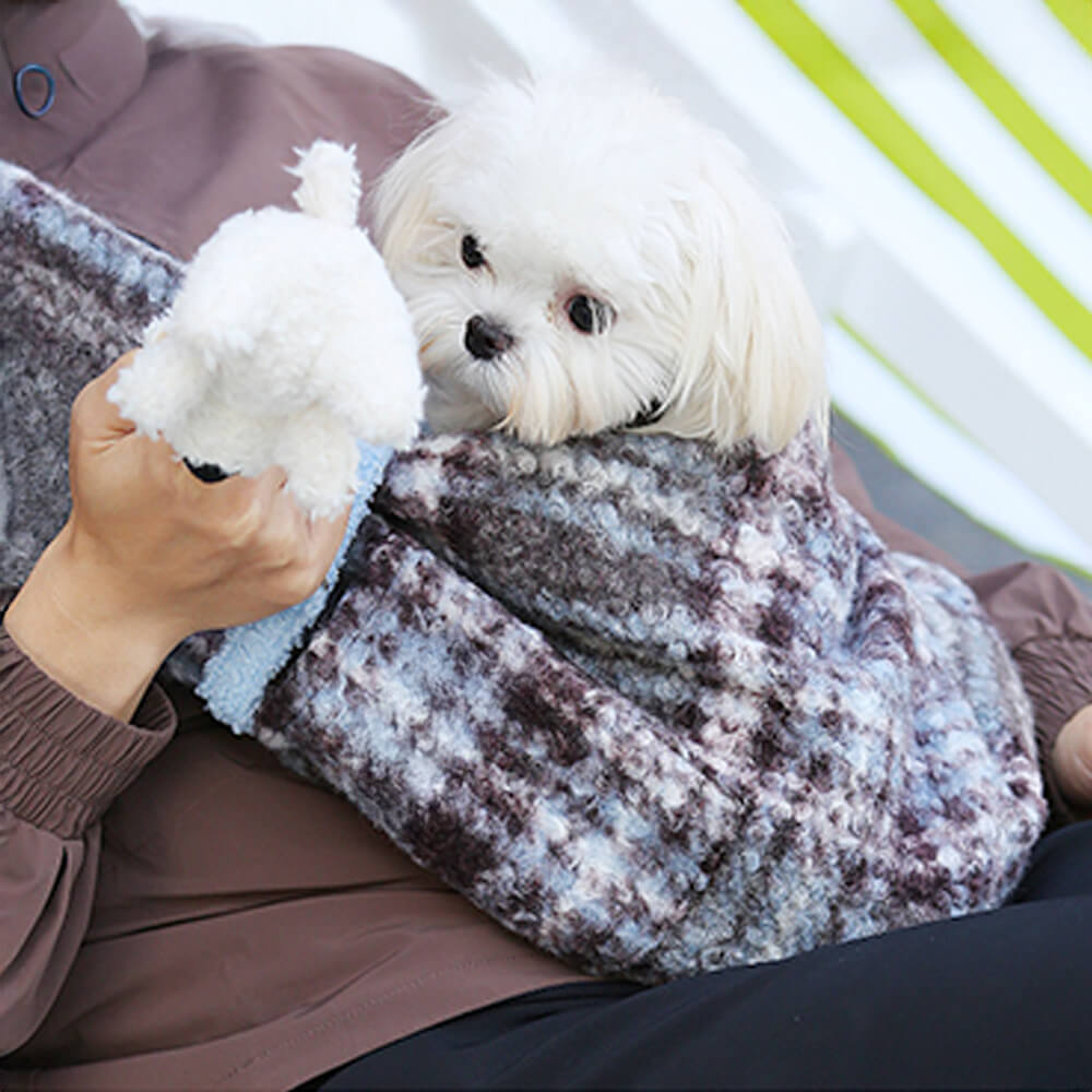 Cozy Plaid Secure Pocket Dog & Cat Shoulder Carrier Bag