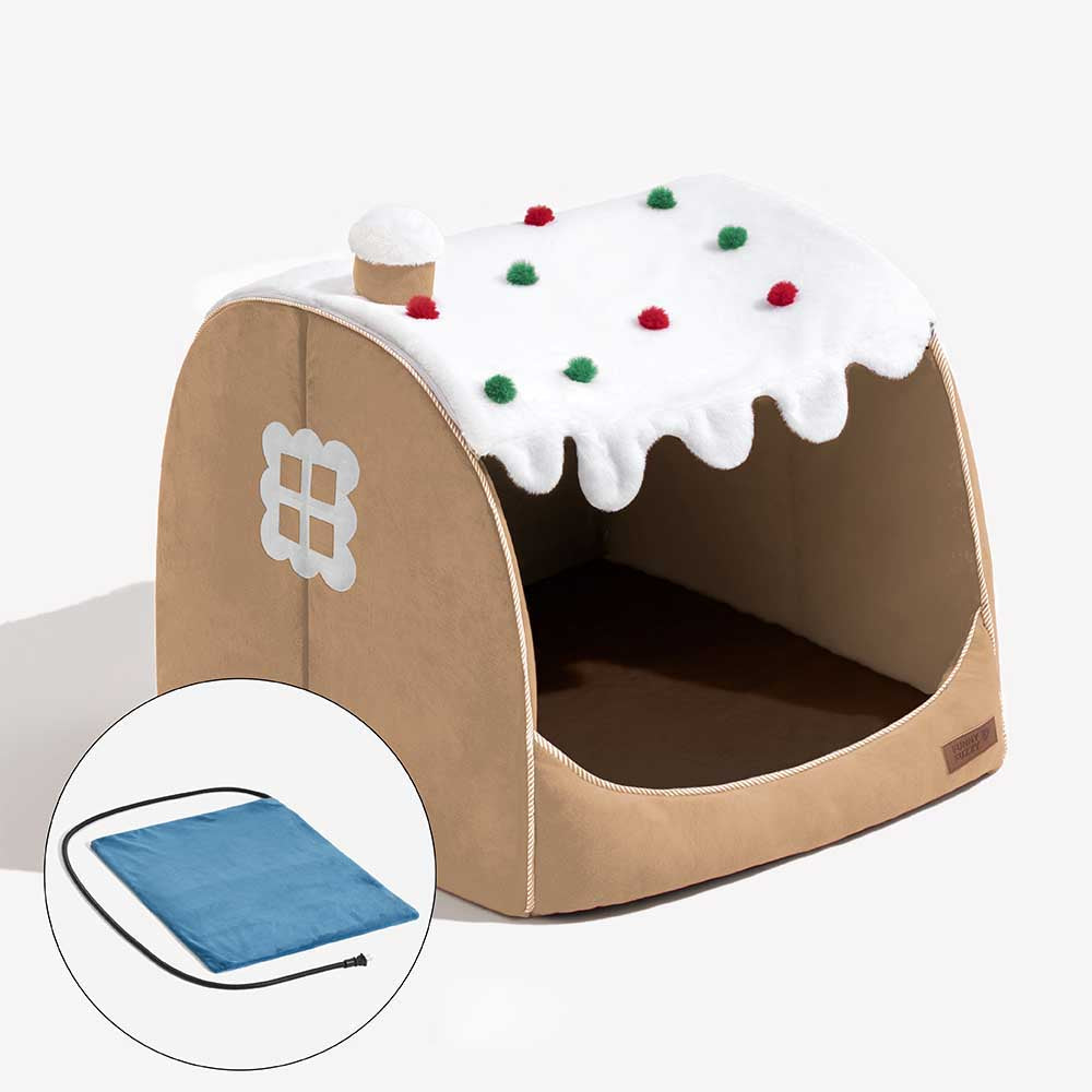 Festliches orthopädisches Hundebett Snow House – Weihnachtswärme