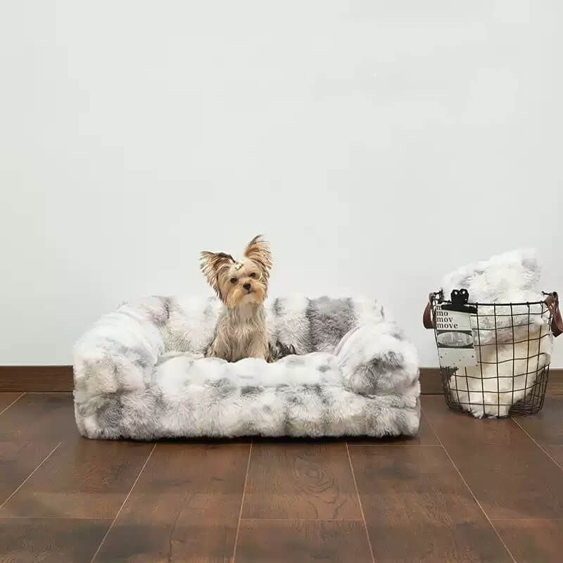 Canapé-lit moelleux en peluche épais et confortable pour animaux de compagnie, lit apaisant pour chien et chat