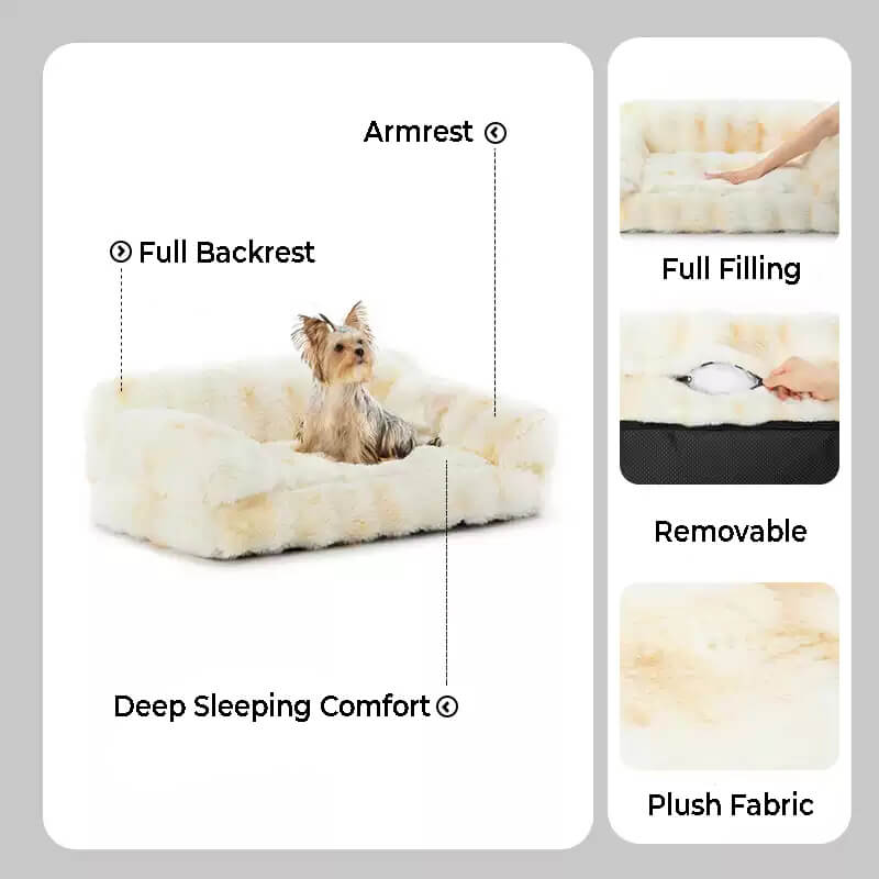 Canapé-lit moelleux en peluche épais et confortable pour animaux de compagnie, lit apaisant pour chien et chat