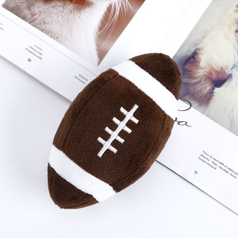 Jouet à mâcher interactif en peluche de football, jouet grinçant pour chien