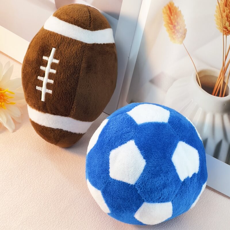 Jouet à mâcher interactif en peluche de football, jouet grinçant pour chien