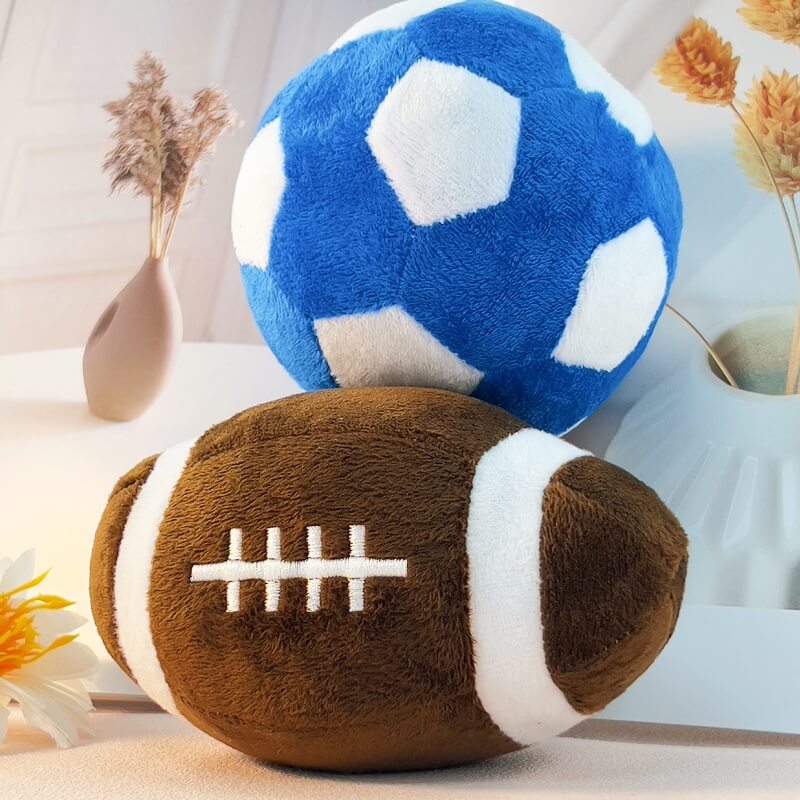 Jouet à mâcher interactif en peluche de football, jouet grinçant pour chien