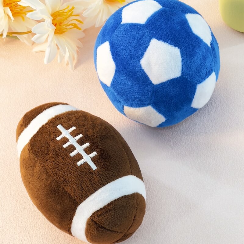 Jouet à mâcher interactif en peluche de football, jouet grinçant pour chien