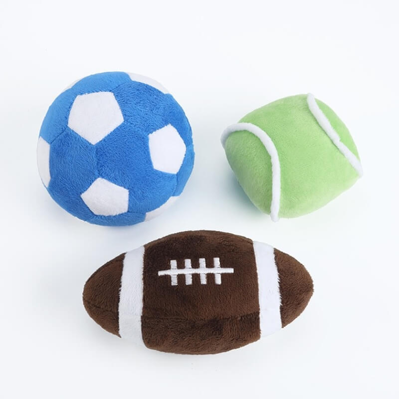 Jouet à mâcher interactif en peluche de football, jouet grinçant pour chien