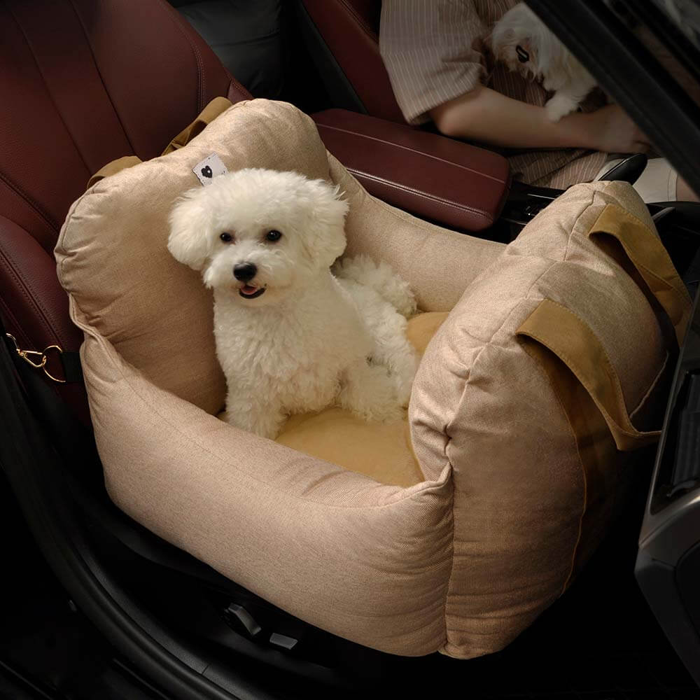 Cama de assento de carro para cachorro e cachorrinho de segurança para viagens - Primeira classe