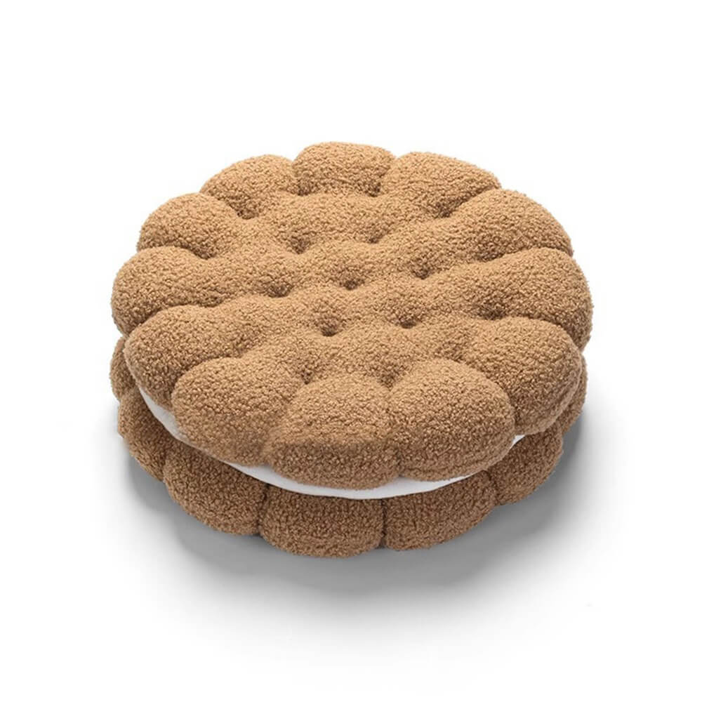 Biscuit Shaped Faux Lambswool Decorative Home Seat Cushion