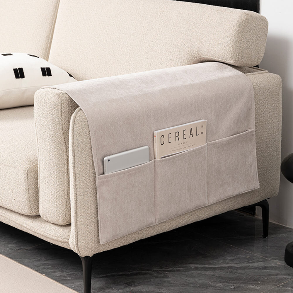 Chenille Anti-Scratch Sofa Armrest Cover Magazine Holder