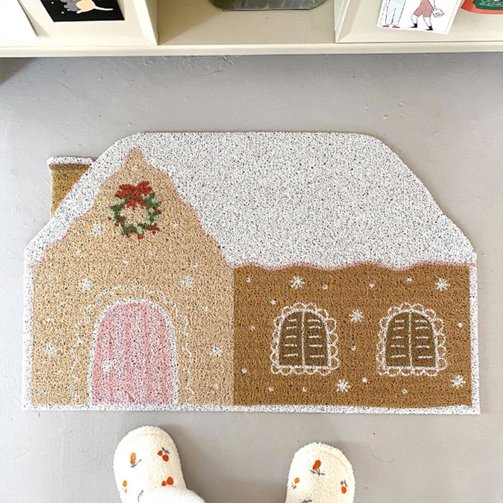 Christmas Gingerbread House Durable Multi-Functional Non-Slip Decorative Home Rug