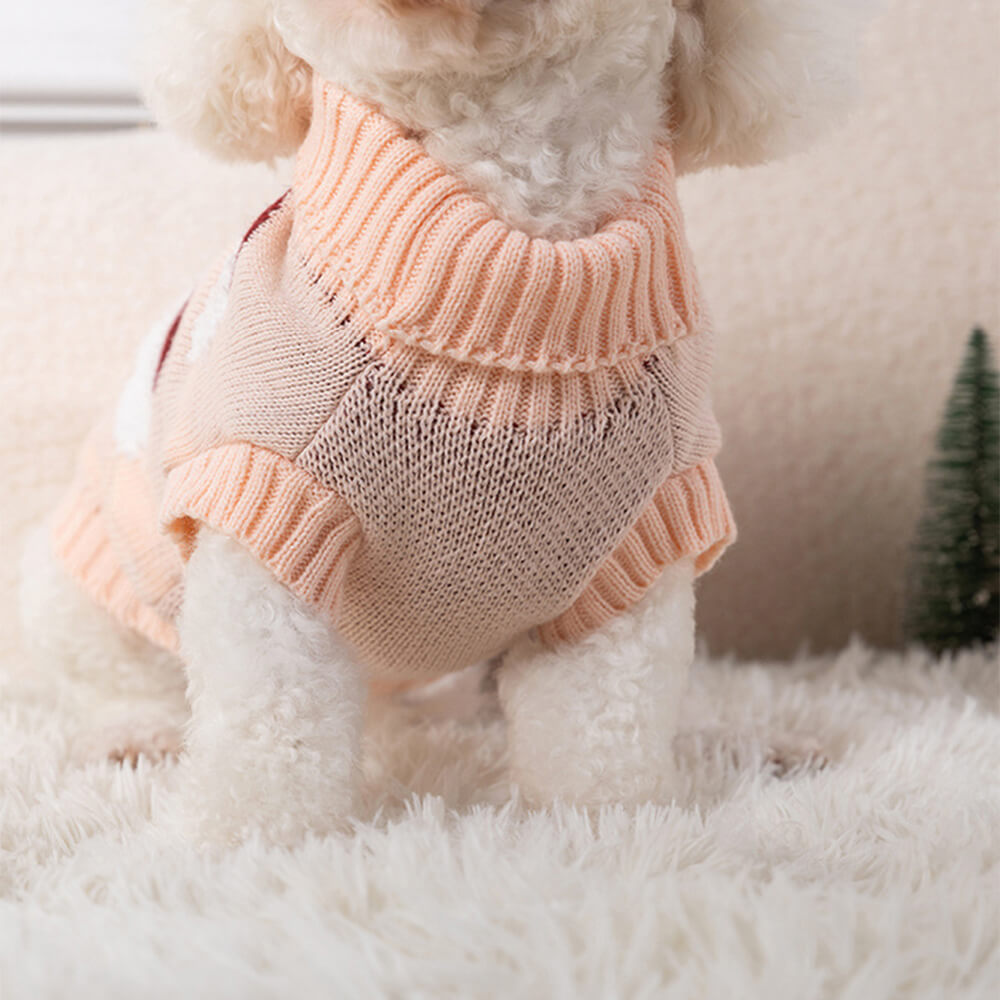 Weihnachts-Rollkragenpullover für Hunde, passender Pullover für Hunde und Besitzer