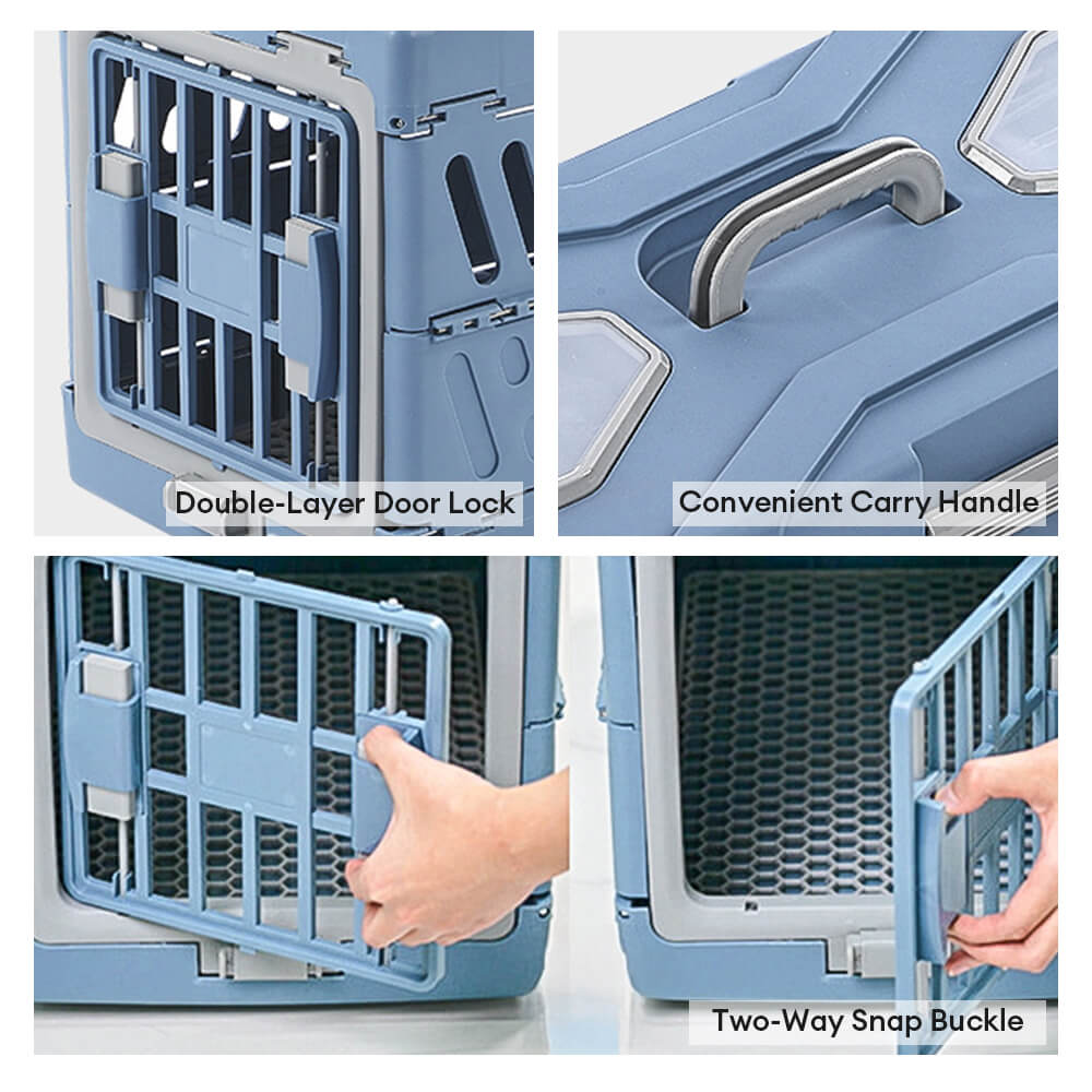 Collapsible Breathable Hard Pet Carrier for Small Dogs and Cats