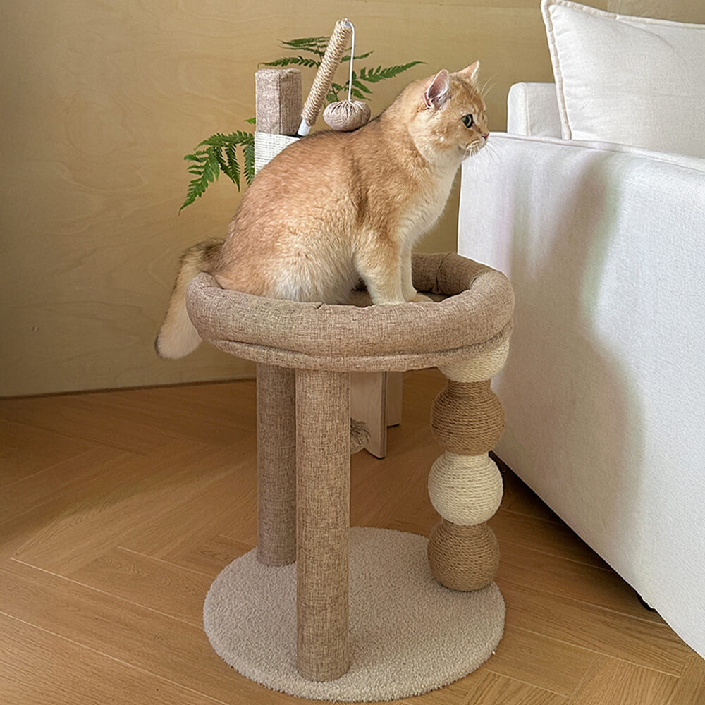 Eco-Friendly Natural Sisal Cat Scratching Post & Climbing Tower Cat Tree