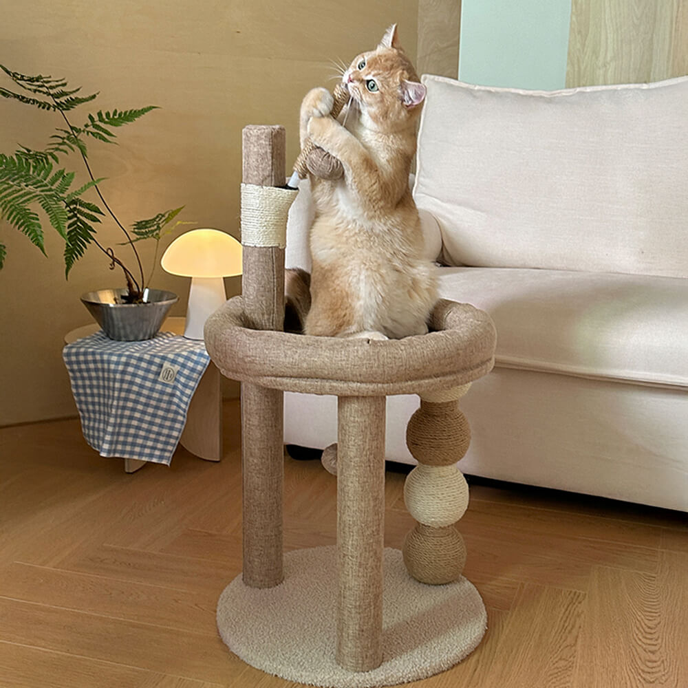 Eco-Friendly Natural Sisal Cat Scratching Post & Climbing Tower Cat Tree