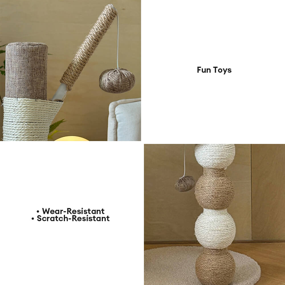 Eco-Friendly Natural Sisal Cat Scratching Post & Climbing Tower Cat Tree