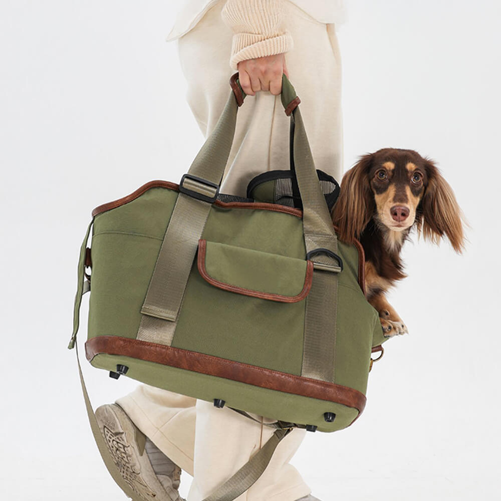 Sac fourre-tout de voyage multifonctionnel imperméable léger de couleur contrastée pour animaux de compagnie