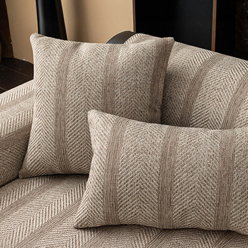 Minimalist Herringbone Weave Breathable Faux Linen All-Season Couch Cover