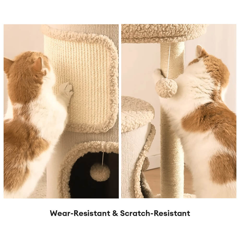 Modern 4-Tier Multi-Purpose Cat Tree Tower with Scratching Post