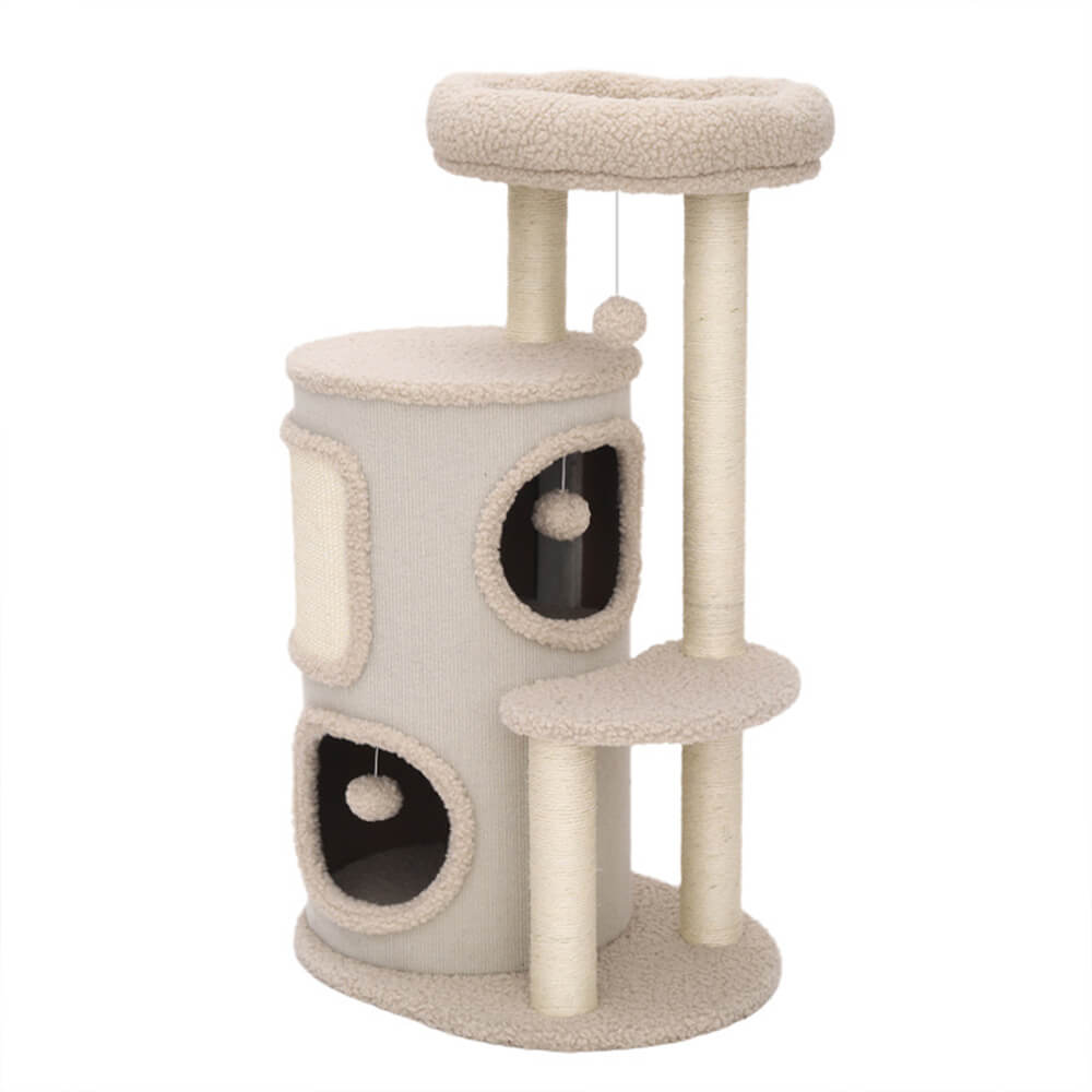 Modern 4-Tier Multi-Purpose Cat Tree Tower with Scratching Post