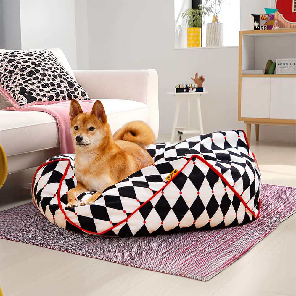 FunnyFuzzy Polygonal beruhigendes Sitzsack-Hundebett