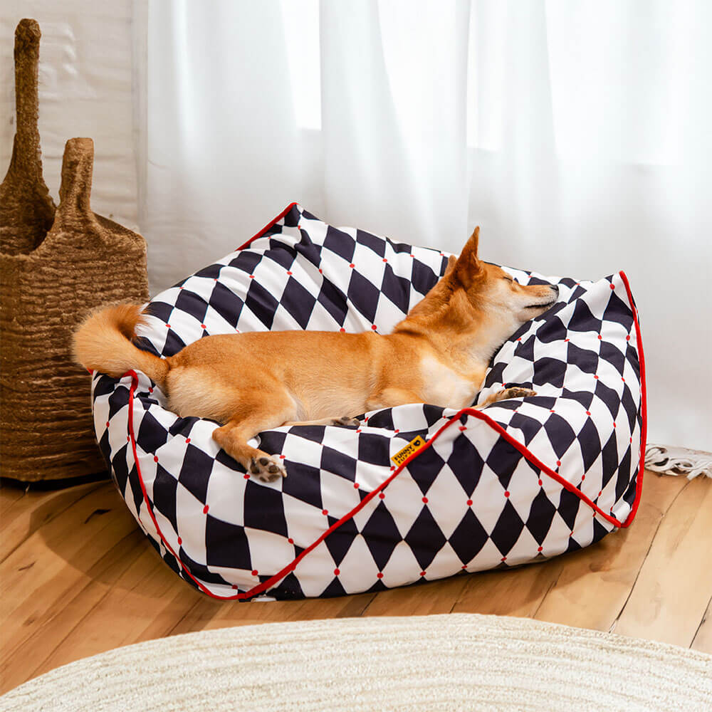 FunnyFuzzy Polygonal beruhigendes Sitzsack-Hundebett