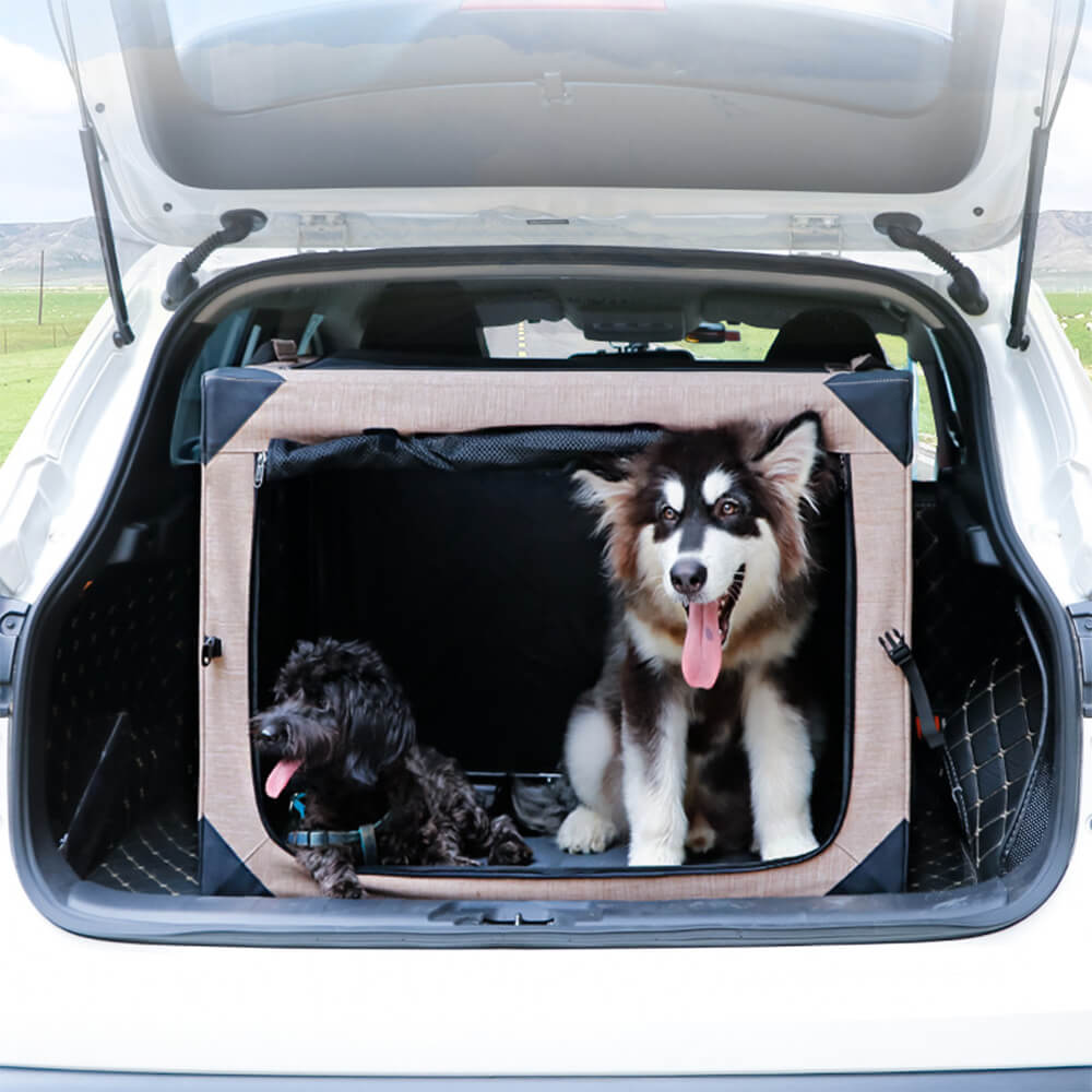 Portable Foldable Car Compatible Hard-Sided Pet Travel Carrier for Large Dogs