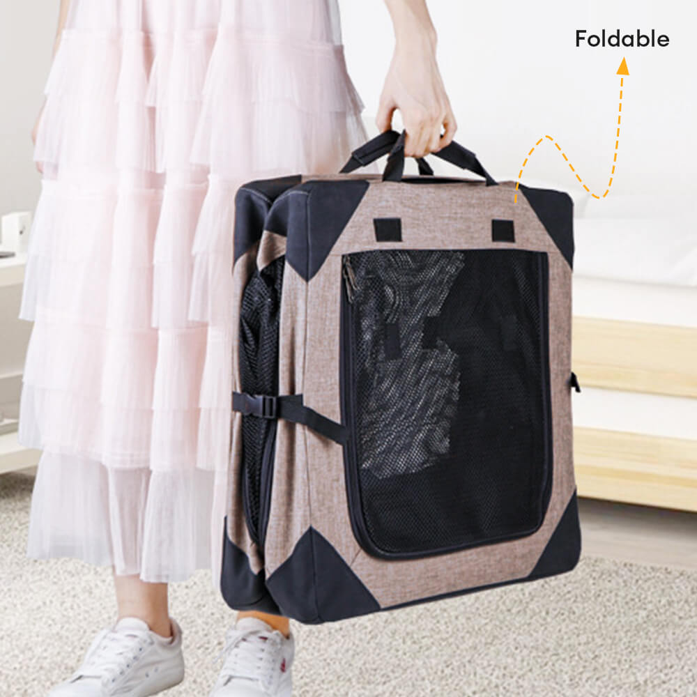 Portable Foldable Car Compatible Hard-Sided Pet Travel Carrier for Large Dogs