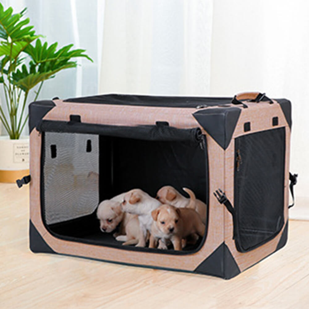 Portable Foldable Car Compatible Hard-Sided Pet Travel Carrier for Large Dogs