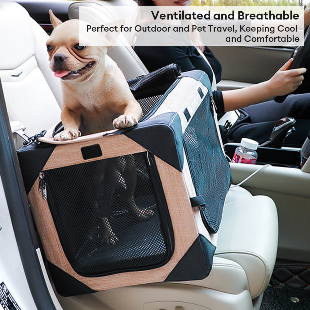 Portable Foldable Car Compatible Hard-Sided Pet Travel Carrier for Large Dogs