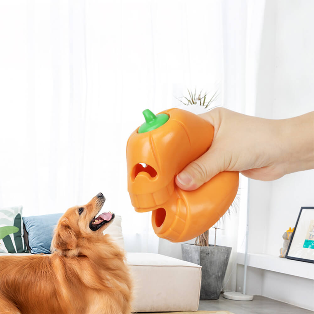 Jouet distributeur de friandises pour chien citrouille, jouet à mâcher interactif