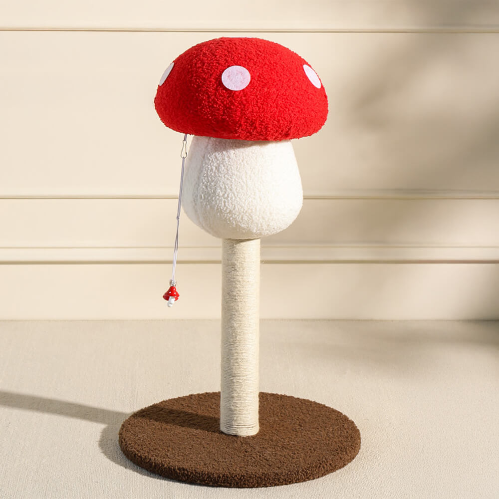 Red Mushroom Cat Climbing Frame with Sisal Scratching Post & Cozy Cat Tree