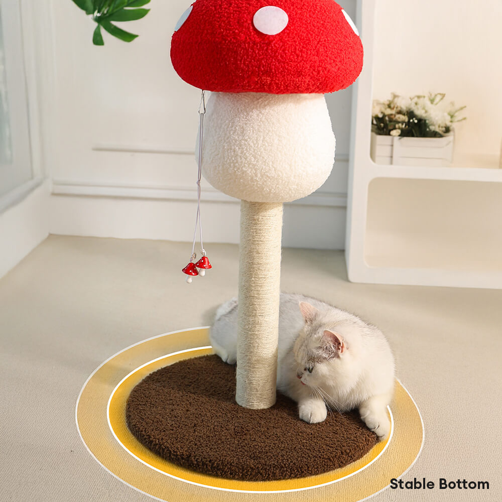 Red Mushroom Cat Climbing Frame with Sisal Scratching Post & Cozy Cat Tree