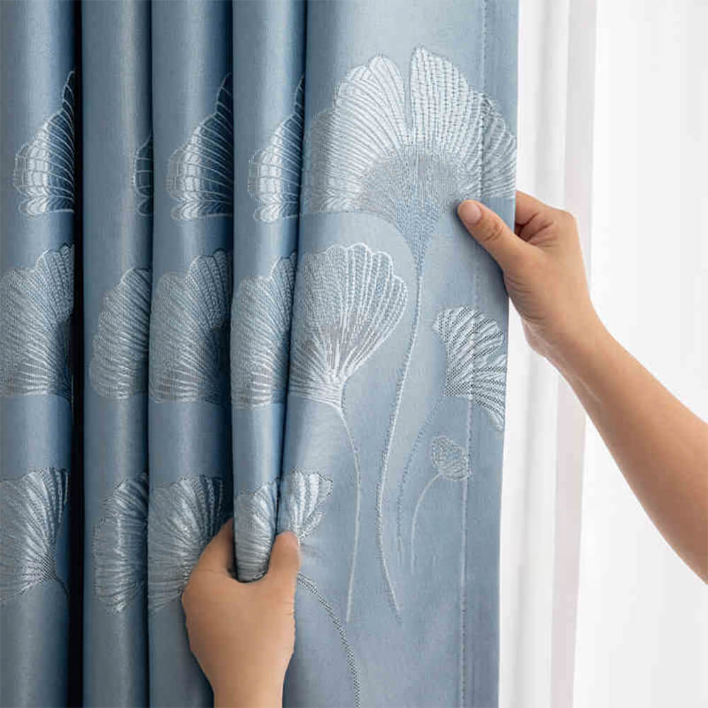 Refined Jacquard Breathable Noise Reduction  Blackout Curtains