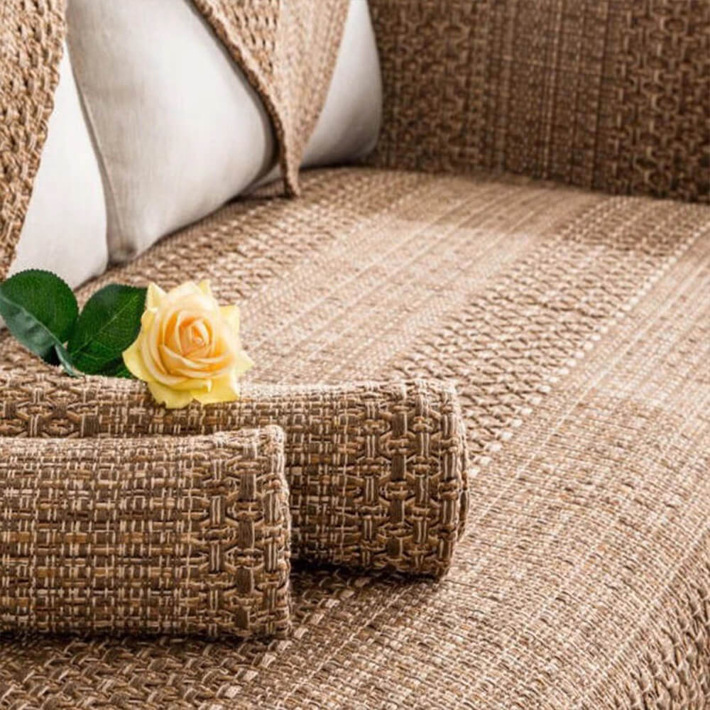 Rustic Durable Woven Linen Blend Breathable Couch Cover