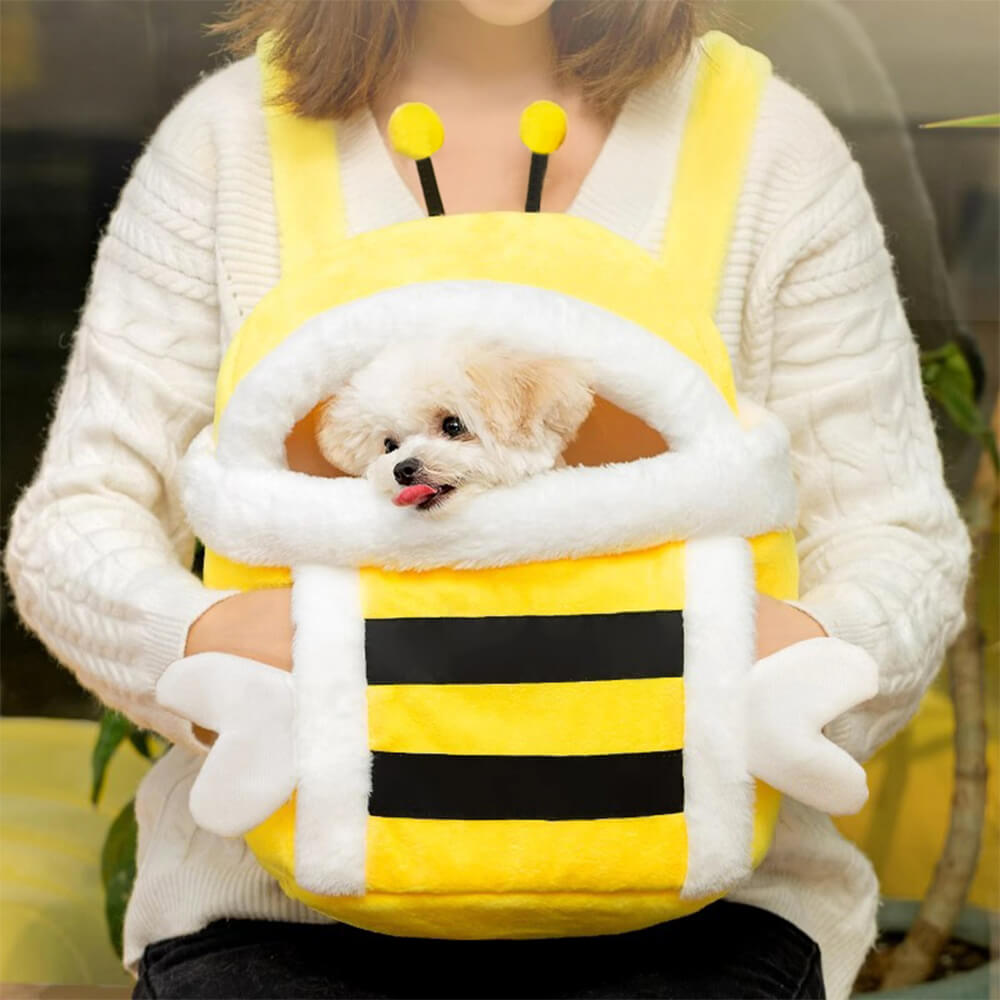 Soft Plush Bee Style Warm Breathable Dog & Cat Carrier Bag