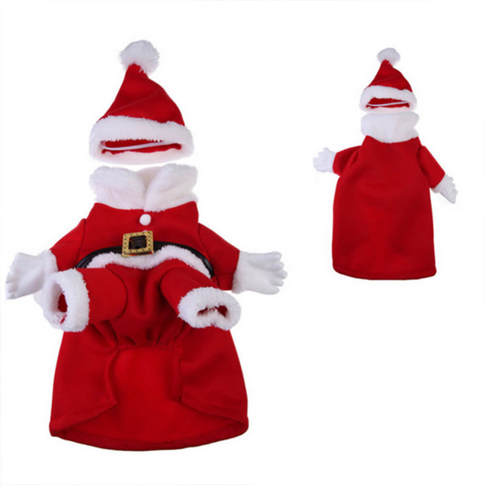 Stereoscopic Christmas Santa Claus Outfit Hat Cosplay Dog Costume