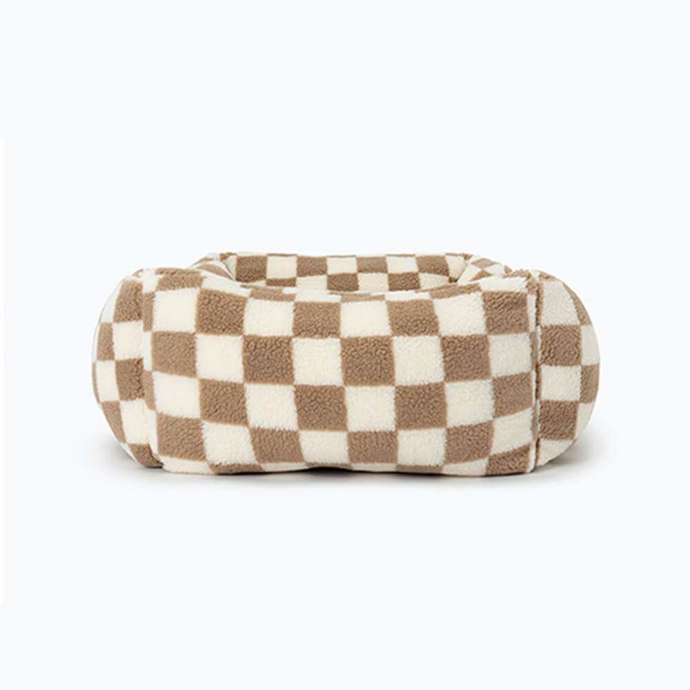 Stylish Checkerboard Warmth Removable Washable  Dog Sofa Bed