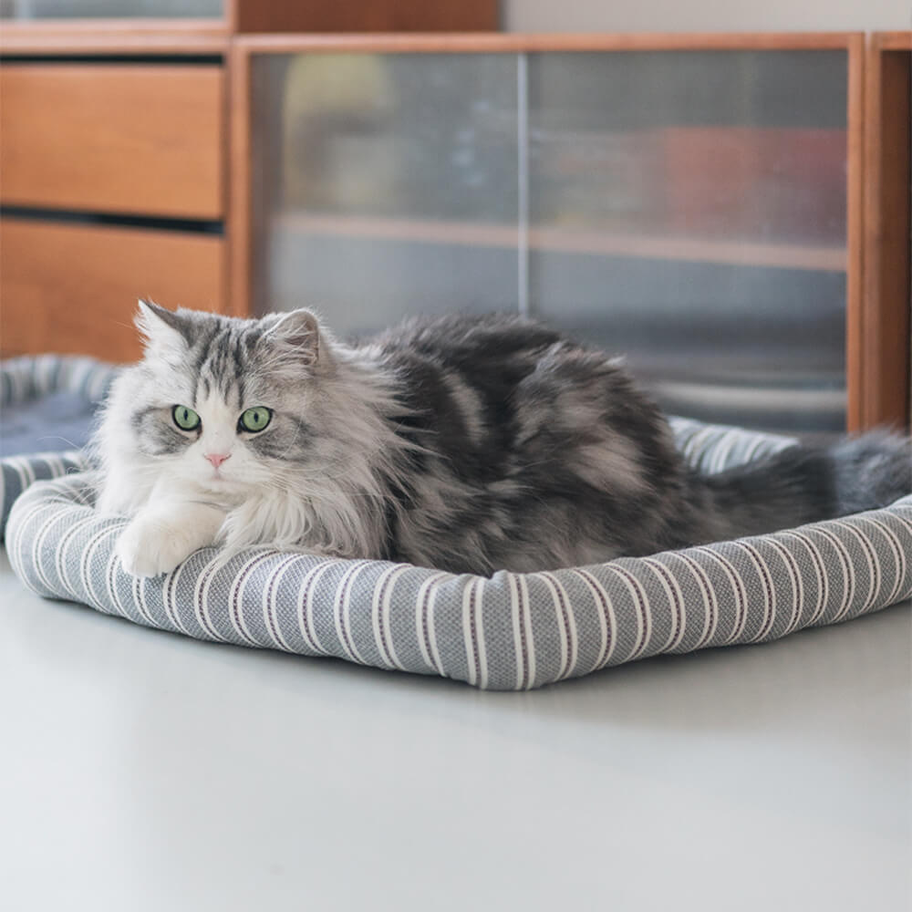 Stylish Striped Cooling Ice Silk Soft Dog & Cat Bed Mat