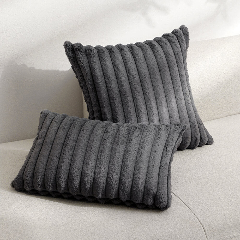 Velvet Striped Soft Decorative Sofa Pillow Cushion